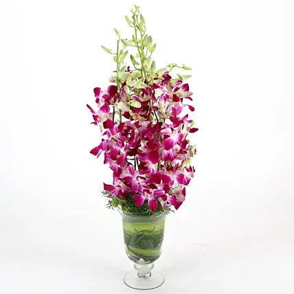 SKU-AR00116-Purple Orchids in a Vase