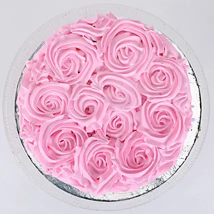 SKU-CK00120 A- FLORAL STRAWBERRY CAKE- 1KG